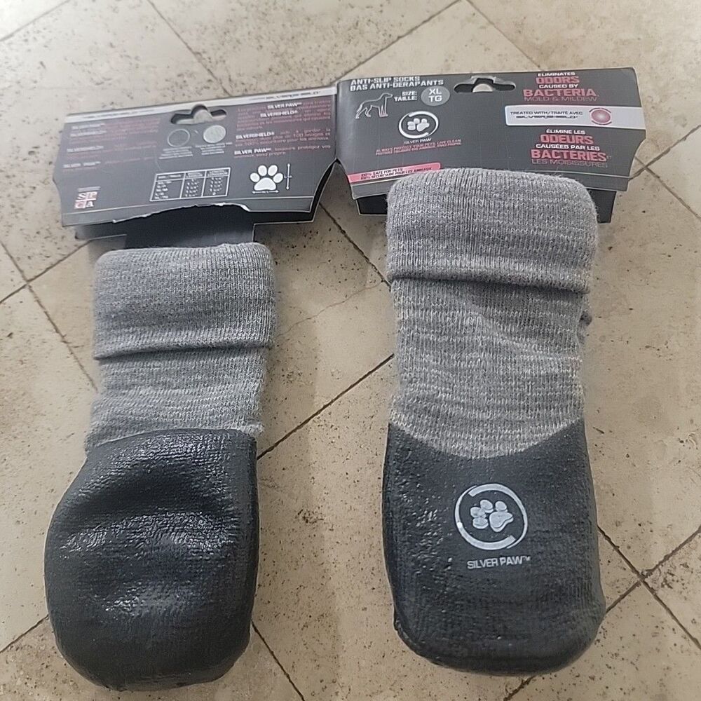 Silver Paw Dog Socks -  Protective Anti-slip Size XL